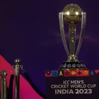 Kolkata, India. 06th July, 2023. general view of the World Cup Cricket trophy during the ICC Men's Cricket World Cup Trophy Tour at a school. on July 6, 2023 in Kolkata, India. (Credit Image: © Dipa Chakraborty/eyepix via ZUMA Press Wire) EDITORIAL USAGE